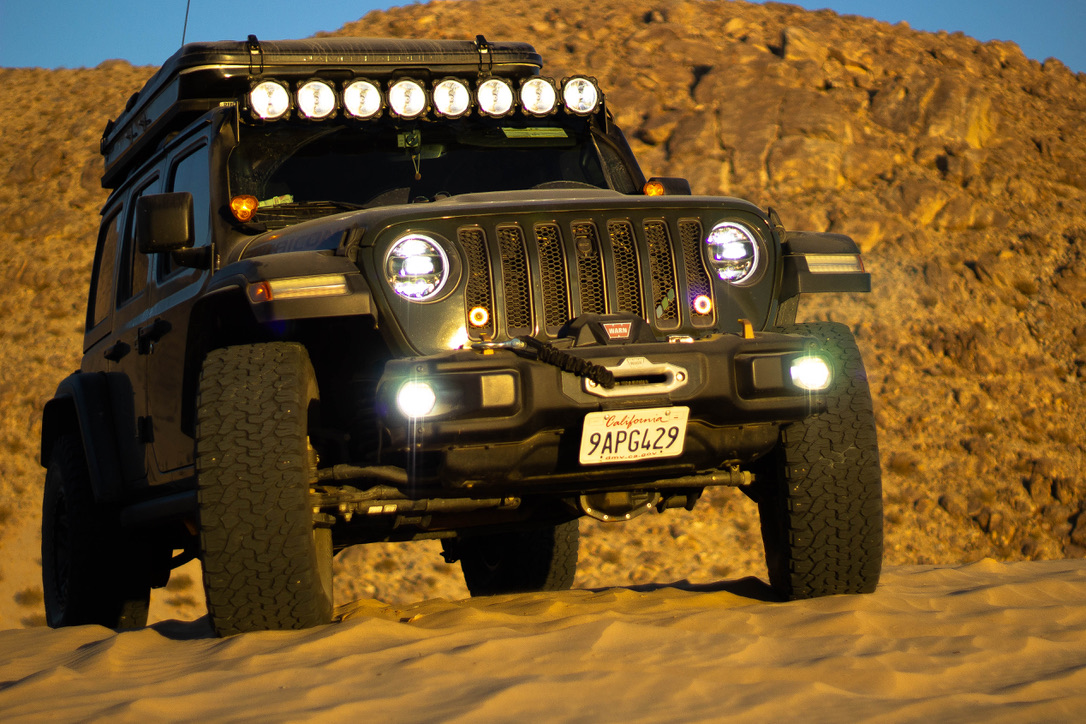 Image of a Jeep Wrangler from the front